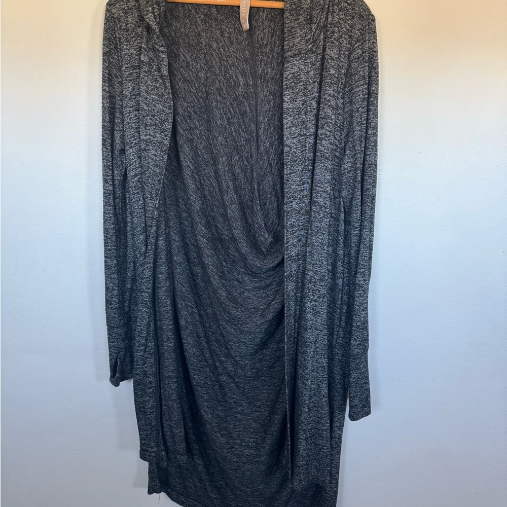 Athleta Gray Ruched Long Sleeve Cardigan